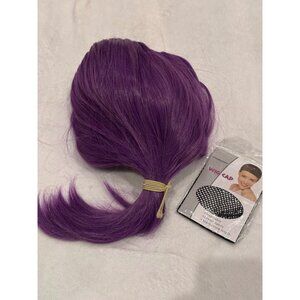 Demon Hunter KPop Purple Synthetic Hair Wig w Wig Cap Adjustable Fit 14" Long